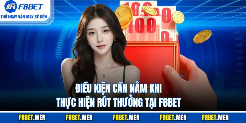 Rút Tiền F8BET - Hướng dẫn 04 Bước Thực Hiện Nhanh 2 Điều kiện cần nắm khi thực hiện rút thưởng tại F8BET