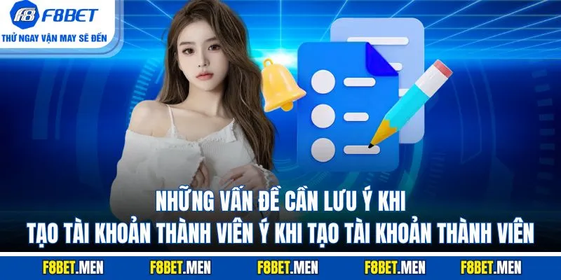 Đăng Ký F8Bet | Hướng Dẫn 3 Bước Cơ Bản Cho Tân Binh    3 Những vấn đề cần lưu ý khi tạo tài khoản thành viên ý khi tạo tài khoản thành viên